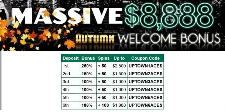 Uptown Aces: Massive $8,888 Autumn Bonus