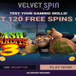 Velvet Spin: 120 Free Spins on "Cash Bandits 3"